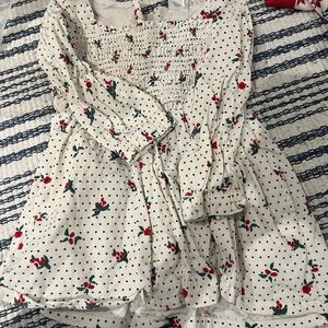 Hanna Andersson Cream Floral Kids Blouse